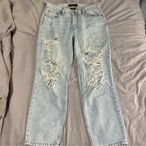 Aeropostale Light Blue Distressed Mom Jeans